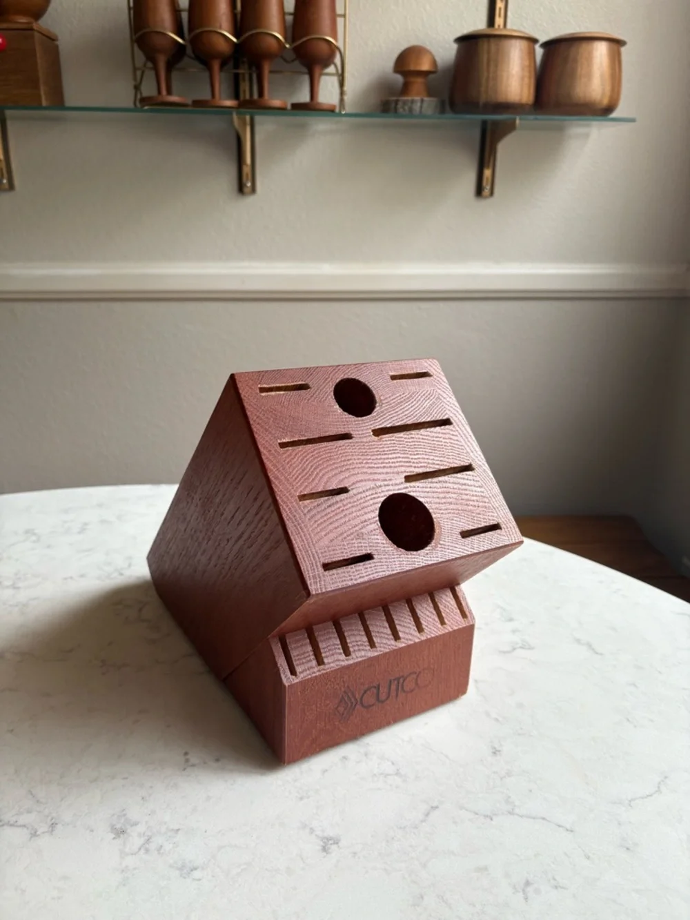 Cutco Wooden Knife Block in Rich Brown